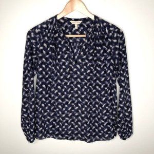 Rebecca Taylor Blue, Purple, White &amp; Black Paint Stroke Style  Blouse Size 2